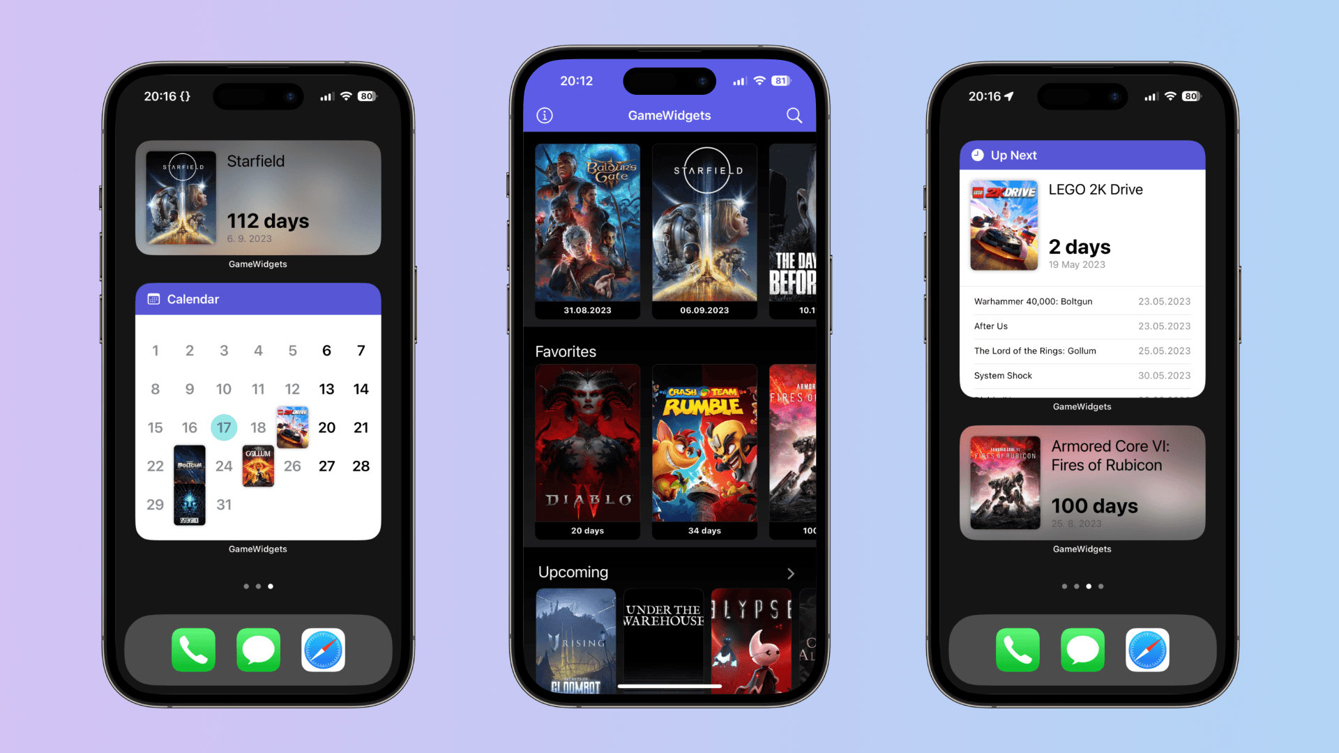 Discover upcoming games with Game Widgets