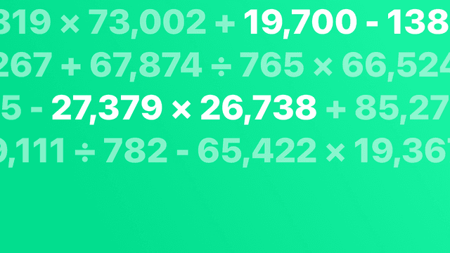 Practice to calculate with huge numbers!